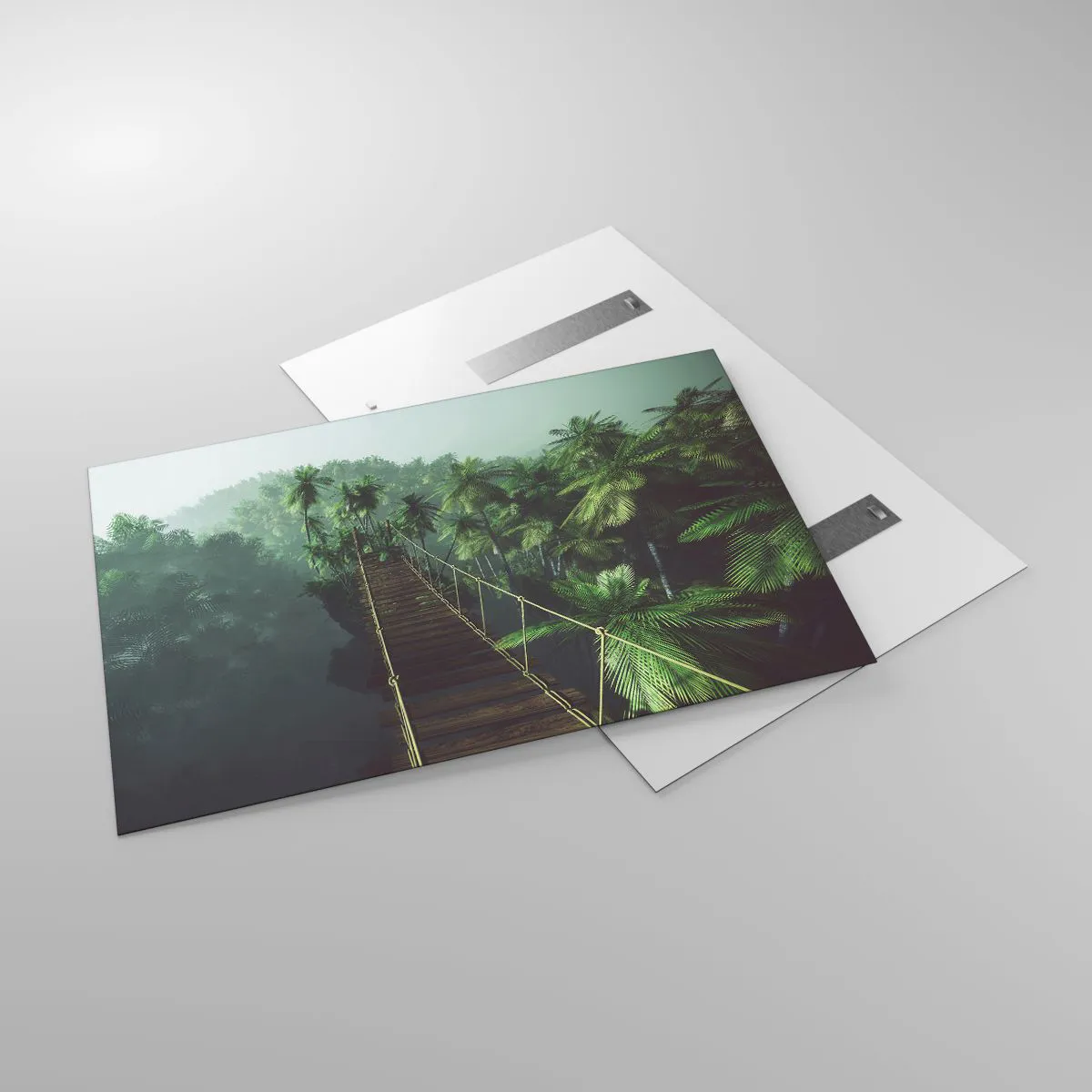 Glass picture - Hanging Bridge in the Green - 120x80 cm