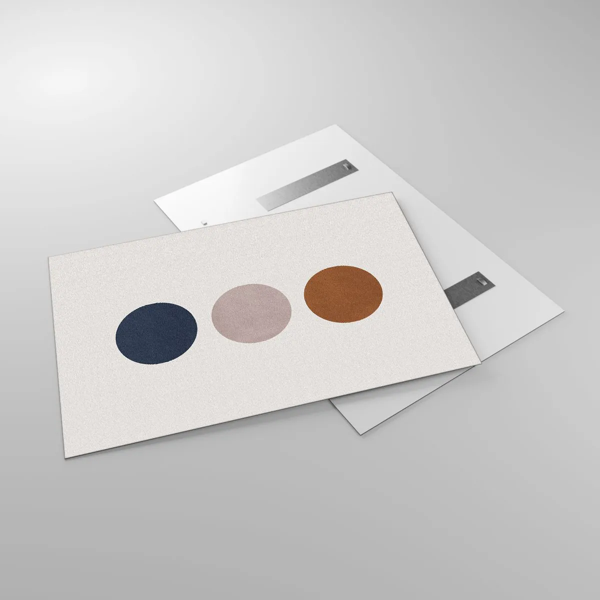 Glasbild - Bild auf glas - Eine minimalistische Komposition aus drei bunten Kreisen - 120x80cm - Ein Symbol für Exzellenz - Moderne Wanddekoration für Wohnzimmer und Schlafzimmer ARTTOR