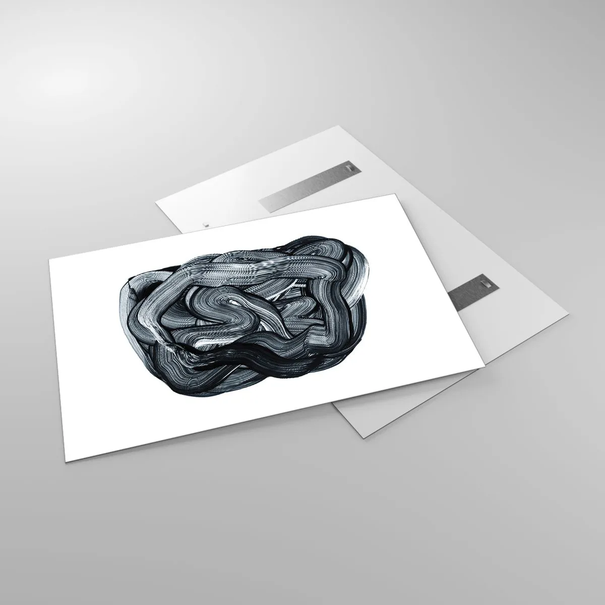 Quadro su vetro - Astrazione con pennellate in bianco e nero - 120x80cm - Non è così semplice - Decorazione murale moderna per soggiorno e camera da letto ARTTOR