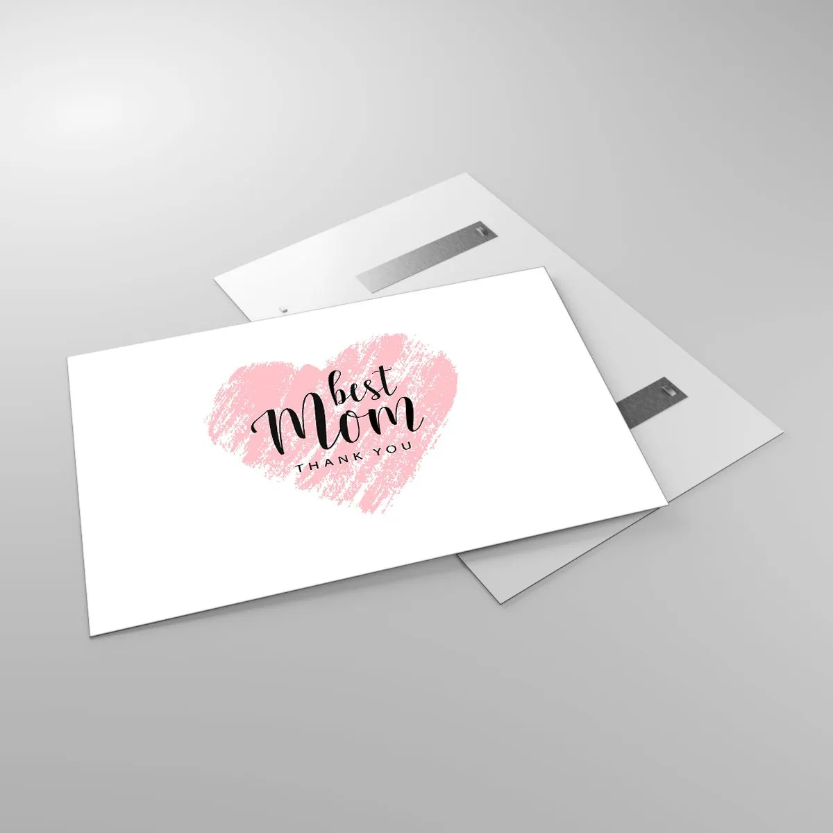 Obraz na szkle - Różowe serce z napisem Best Mom na białym tle - 120x80cm - Zawsze odpowiedni moment - Nowoczesna dekoracja ścienna do salonu, kuchni i sypialni ARTTOR