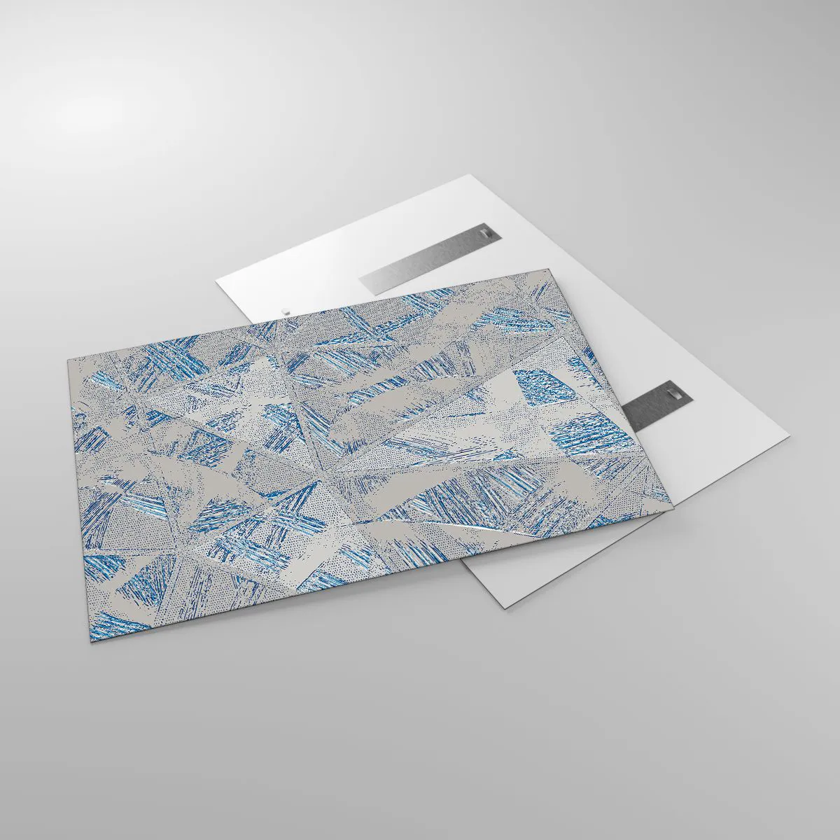 Tablou pe sticlă - Într-un labirint de gri-albastru - 120x80 cm