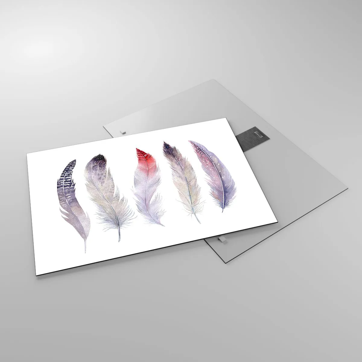 Quadro em vidro - Delicada como a névoa multicolorida - 70x50cm - Delicadas como uma névoa multicolorida - Decoração de parede moderna para a sala de estar e quarto ARTTOR