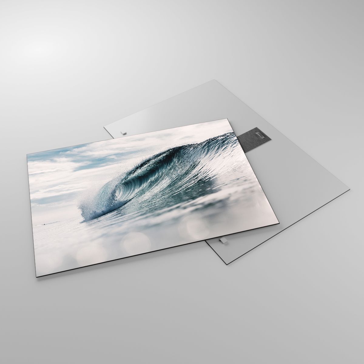 Impression sur Verre 70x50cm Tableaux Image Photo Surf Surfer Océan vague