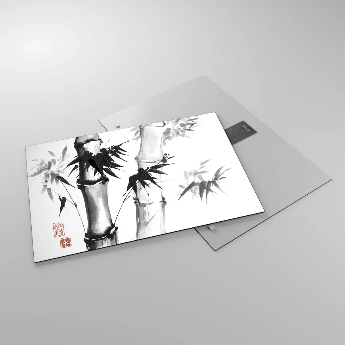 Tablou pe sticlă - Bambus în stil tradițional - 70x50cm - Primul-plan al Orientului - Decorațiune modernă pentru perete pentru living și dormitor ARTTOR