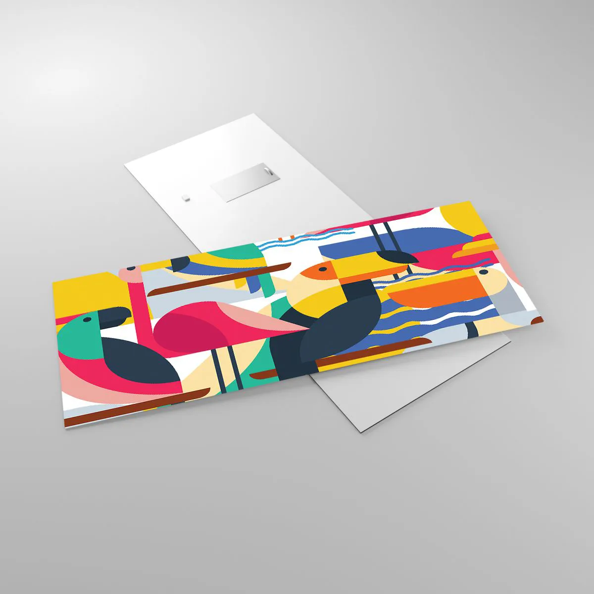 Cuadro sobre vidrio - Impresiones sobre Vidrio - Fiesta de las aves - 100x40 cm