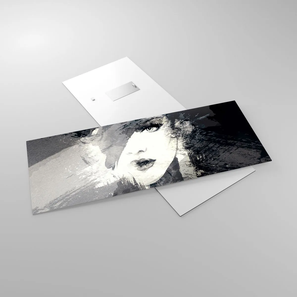 Obraz na szkle - Zza szarego woalu - 100x40 cm