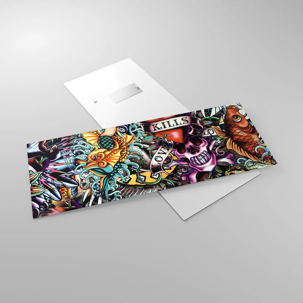 Impression sur verre - Image sur verre - Le rêve du tatoueur - 100x40 cm