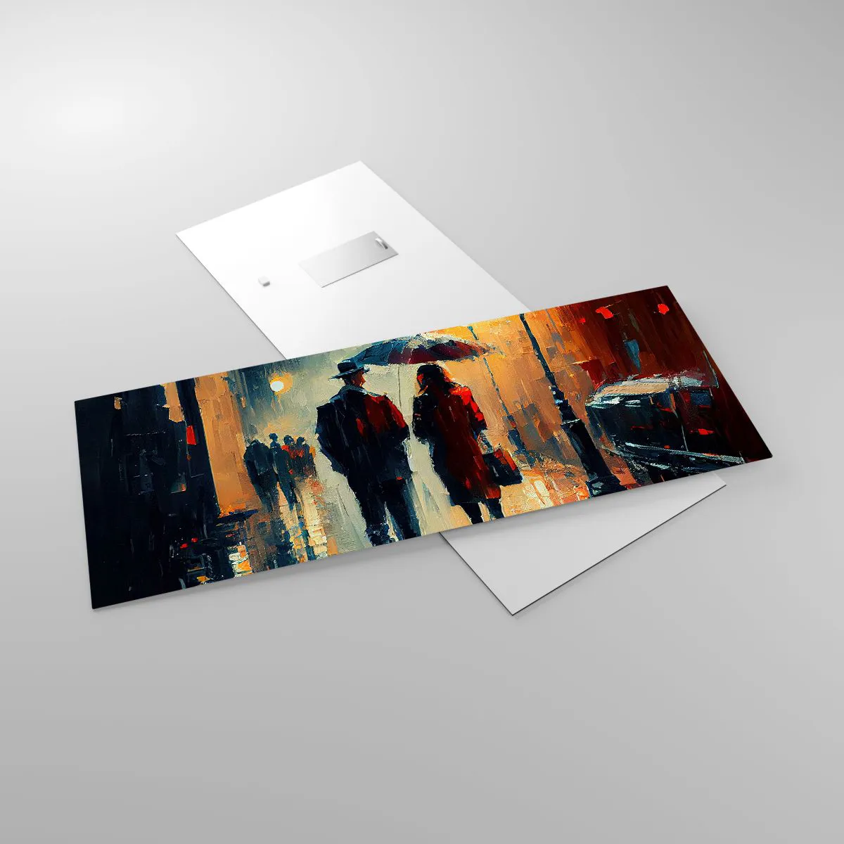 Obraz na skle - Mestská love story - 100x40 cm