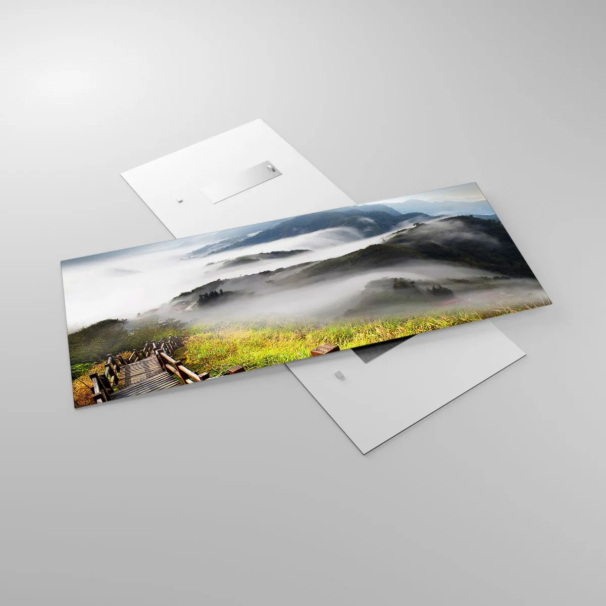 Tablou pe sticlă - Țesut de strălucire și ceață - 120x50 cm