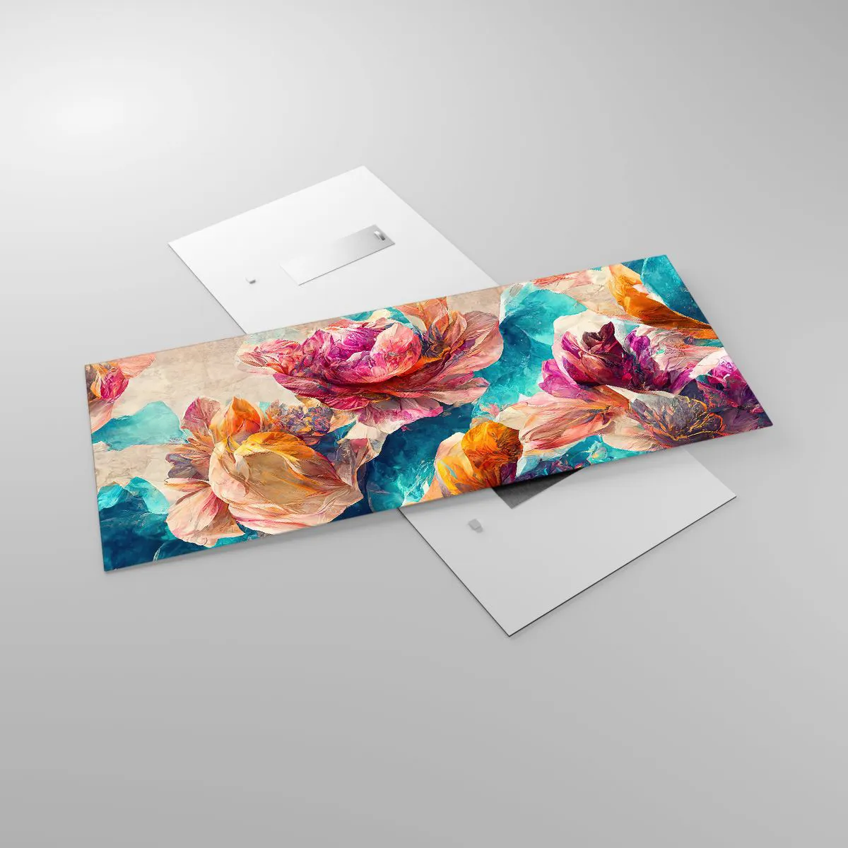 Glass picture - Colourful Splendour of a Bouquet - 120x50 cm