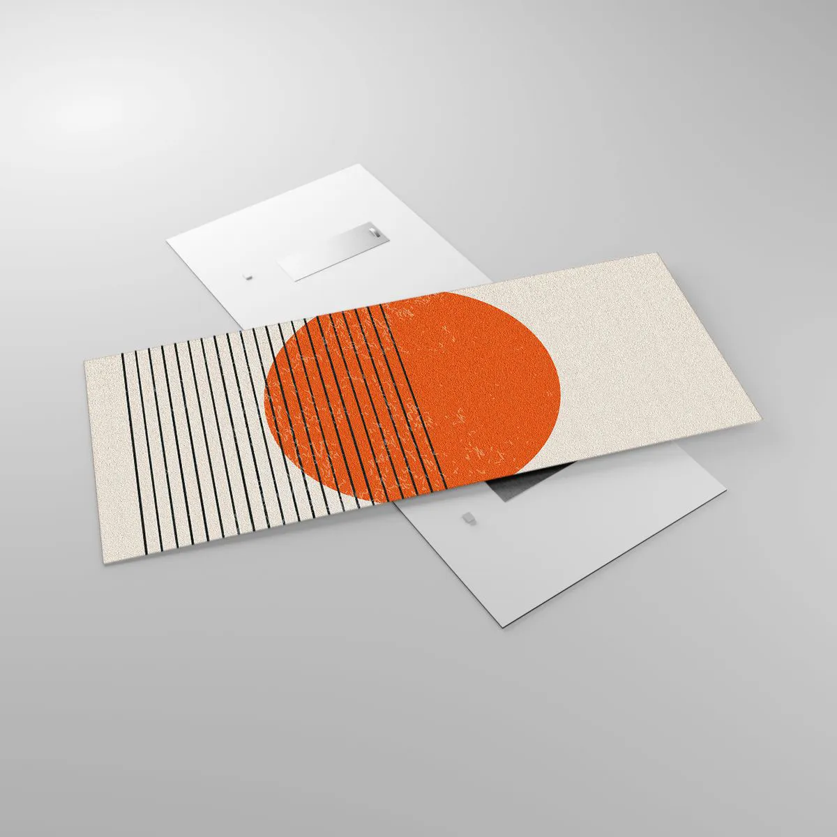 Obraz na szkle - Minimalistyczne słońce z geometrycznymi liniami - 120x50cm - Zawsze słońce - Nowoczesna dekoracja ścienna do salonu i sypialni ARTTOR