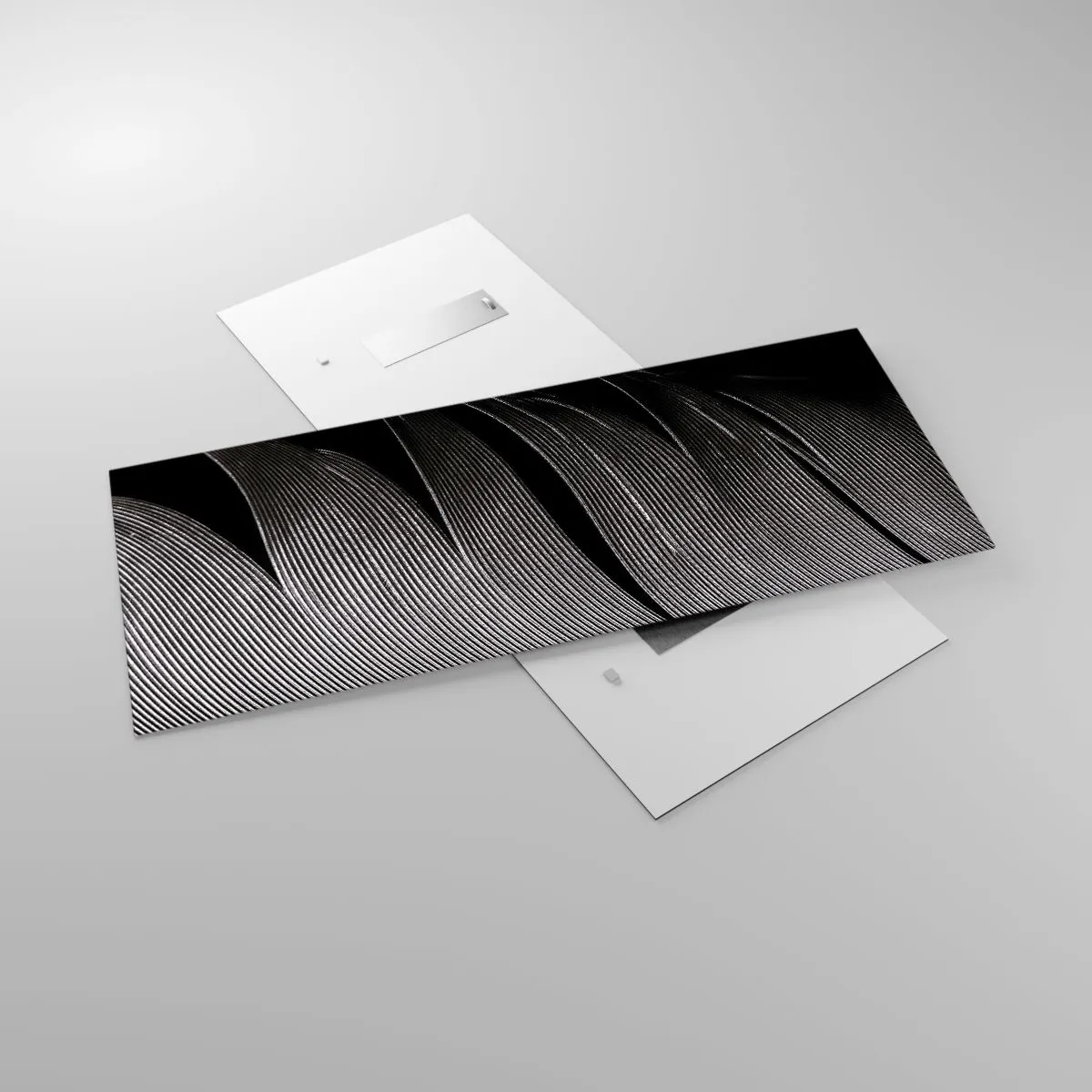 Glastavla - Bild på glas - Fjäder - en underbar konstruktion - 120x50 cm