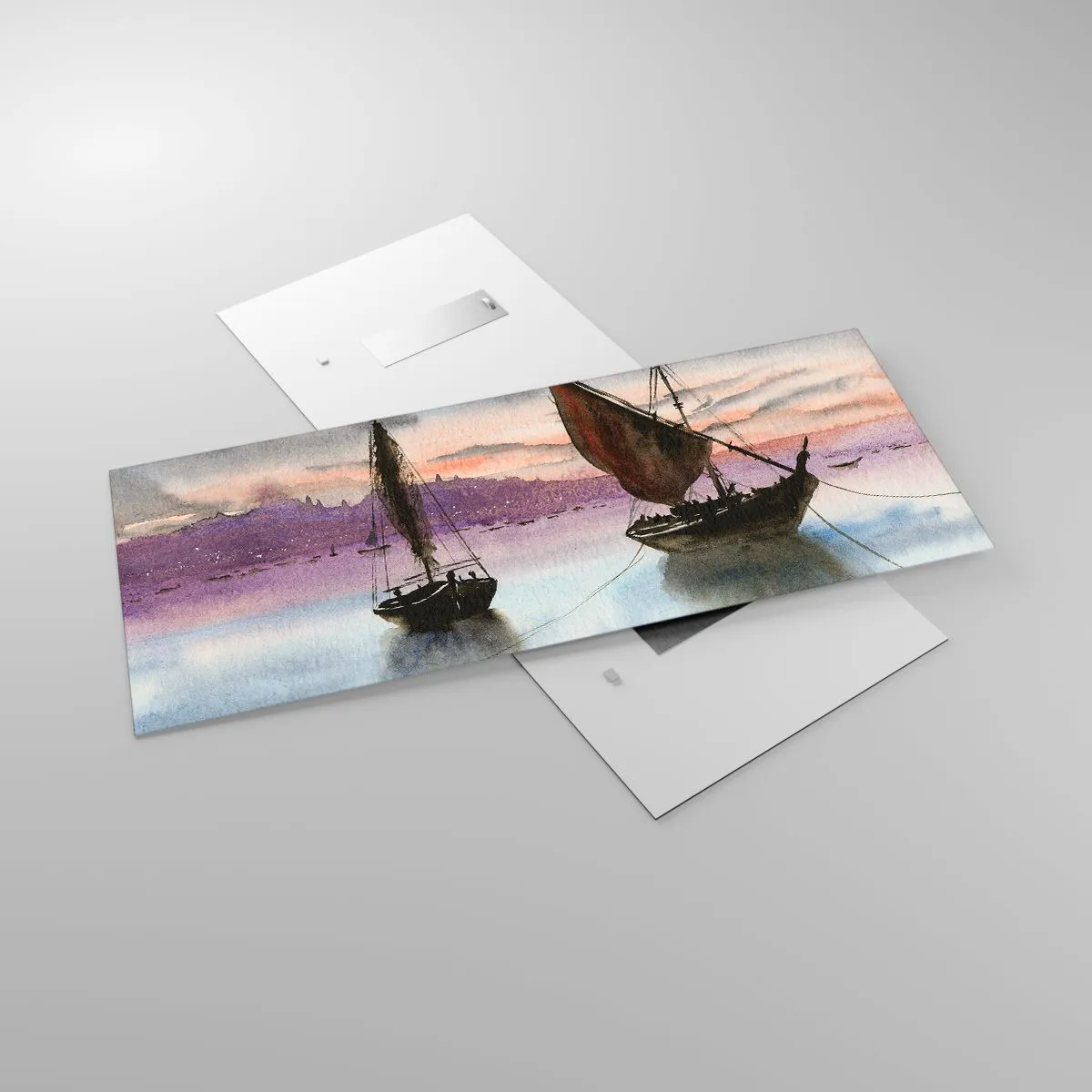 Glass picture - Evening at the Port - 120x50 cm