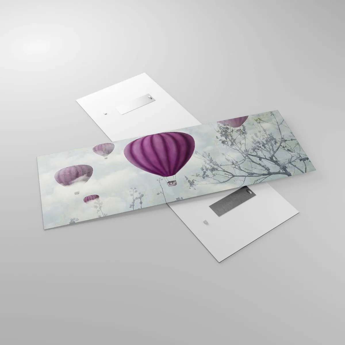 Quadro em vidro - Como navios no céu - 140x50 cm