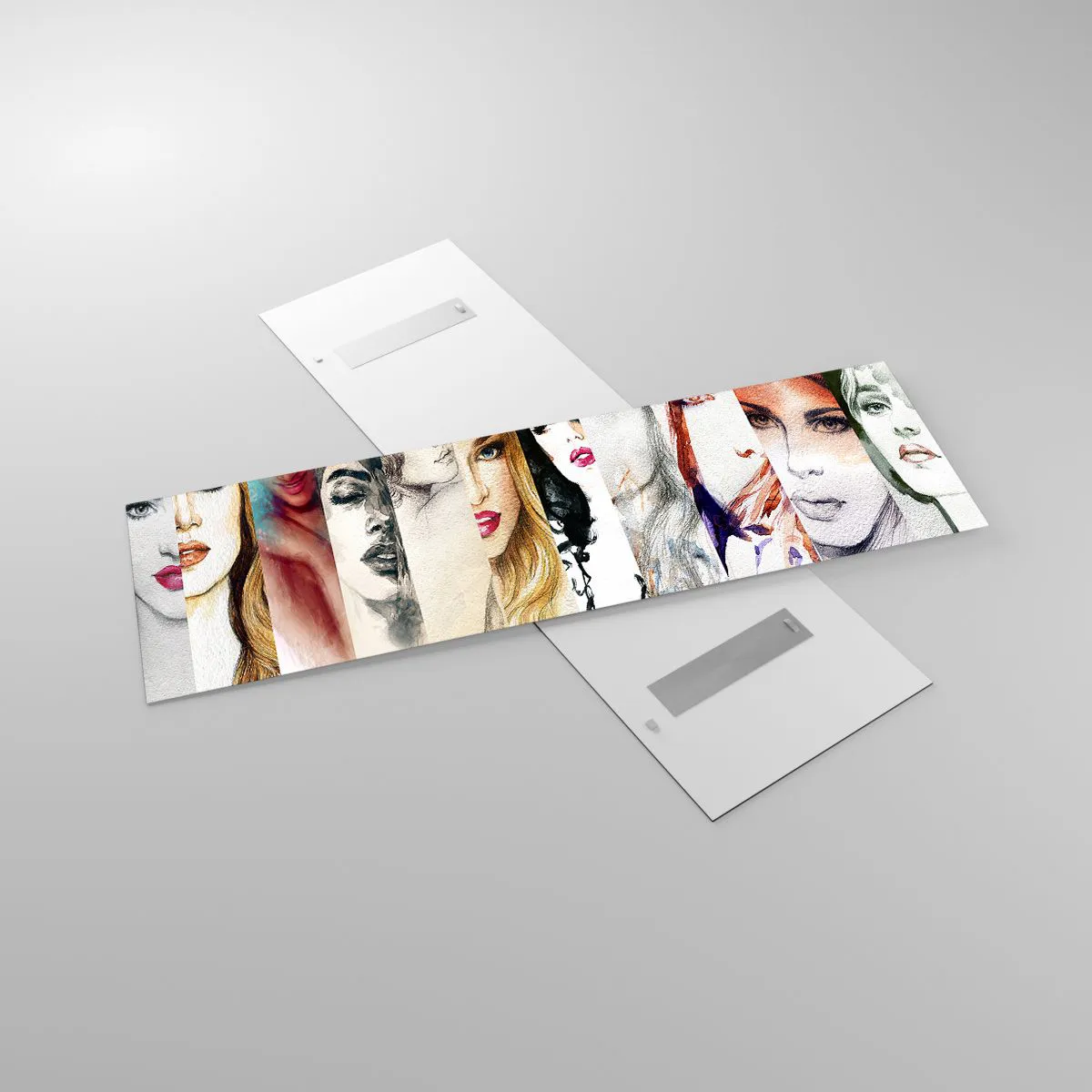 Impression sur verre - Image sur verre - Une collection de portraits de femmes dans divers styles artistiques. - 160x50cm - Et c'est toujours TOI - Décoration murale moderne pour le salon et la chambre ARTTOR