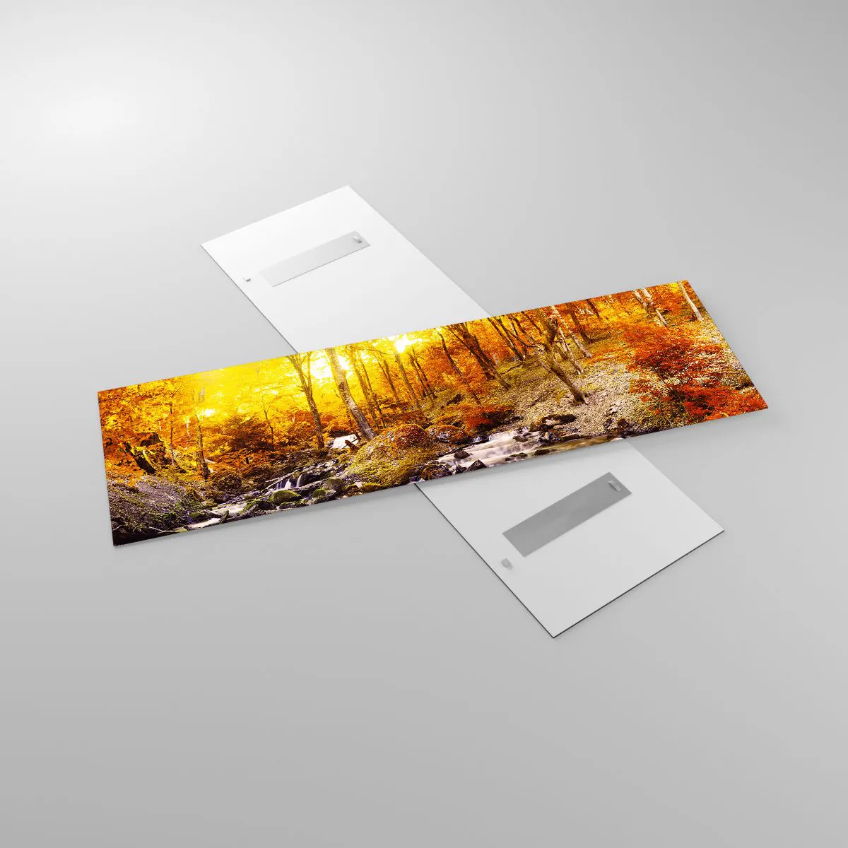 Glass picture - Stones Set in Gold and Platinum - 160x50 cm