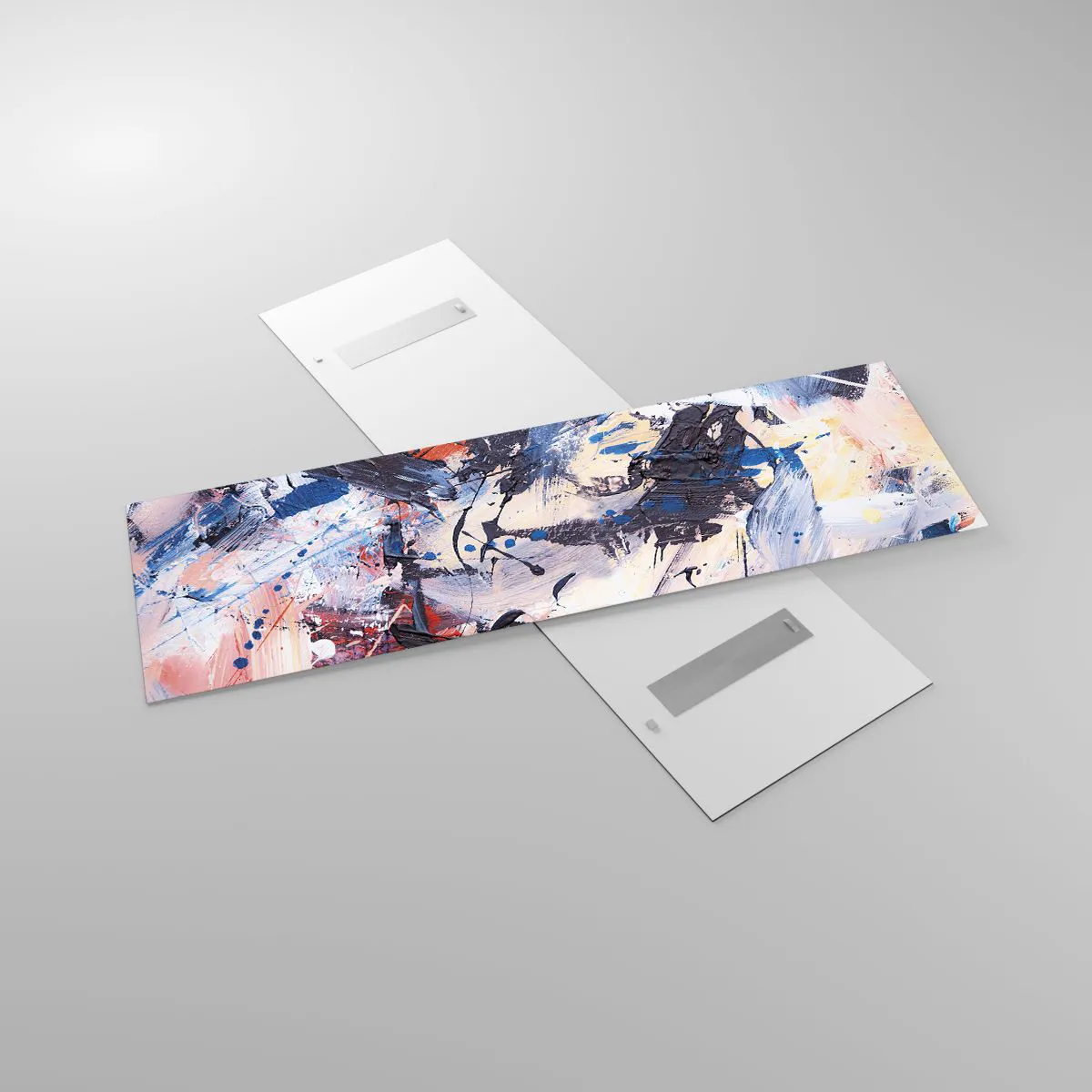 Schilderen op glas - Gekke dans van abstractie - 160x50 cm