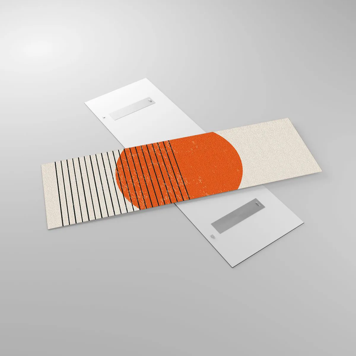 Obraz na szkle - Minimalistyczne słońce z geometrycznymi liniami - 160x50cm - Zawsze słońce - Nowoczesna dekoracja ścienna do salonu i sypialni ARTTOR