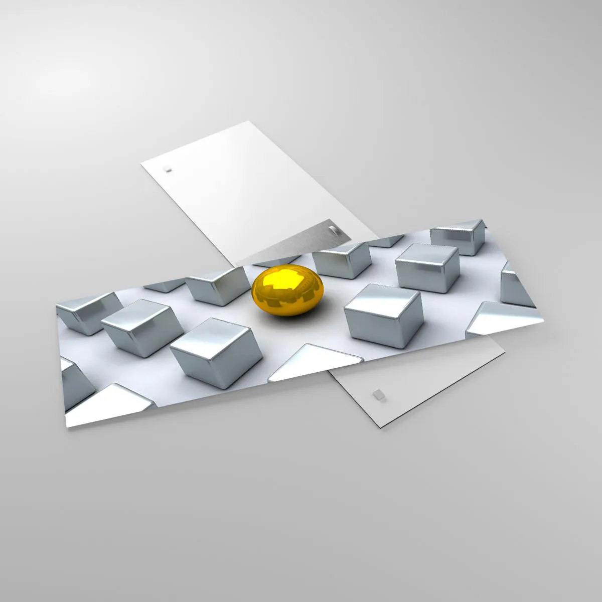 Glass picture - Why Me? Geometric Composition. - 90x30 cm