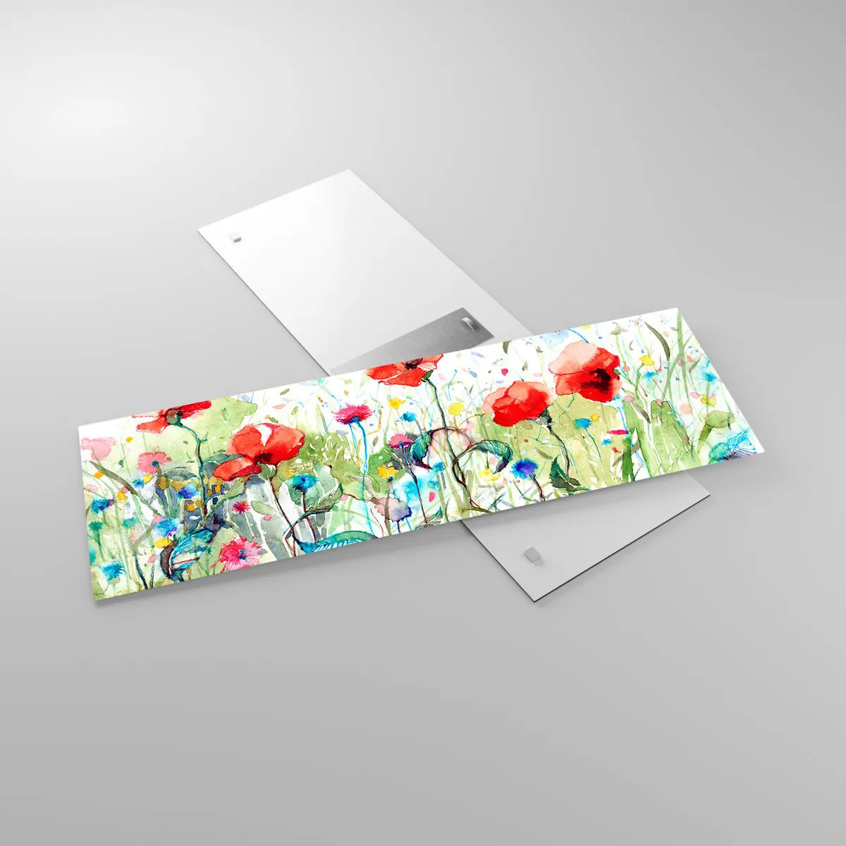 Obraz na skle - Kvetoucí louka v květnu - 90x30 cm