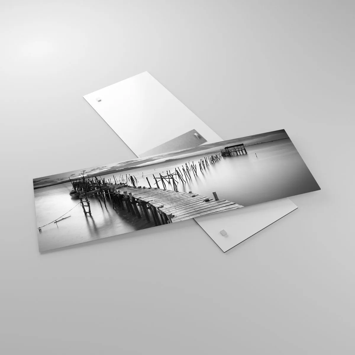 Obraz na skle - Klid zapomenutého břehu - 90x30 cm