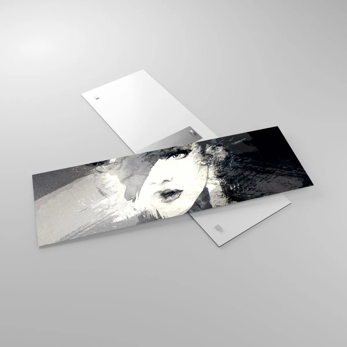 Obraz na szkle - Zza szarego woalu - 90x30 cm