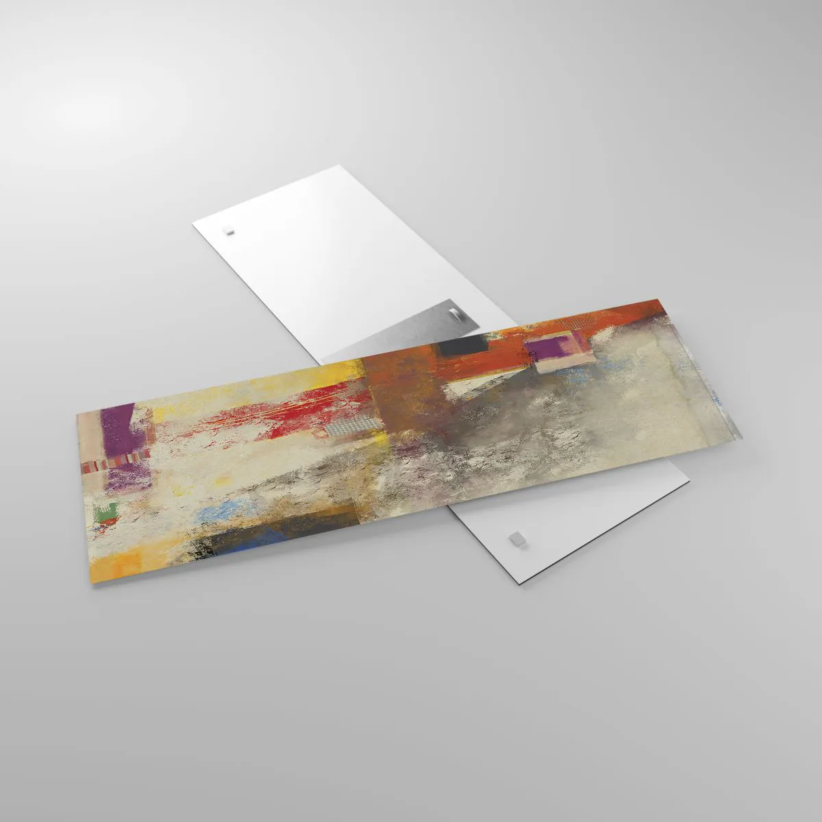 Quadro su vetro - Geometria dei colori - 90x30 cm