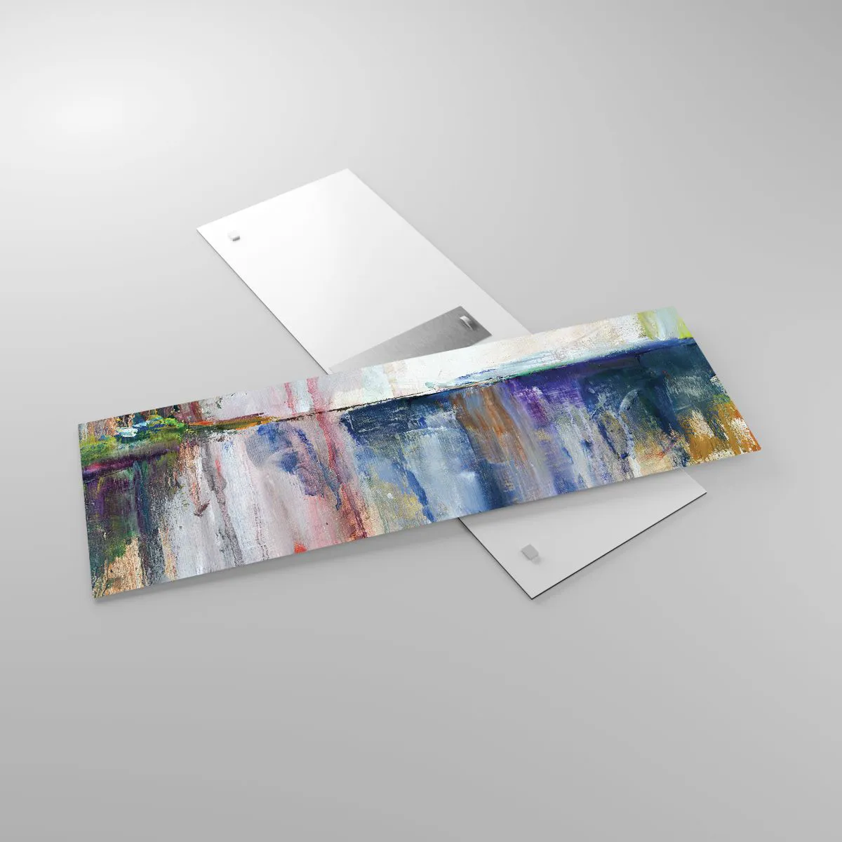 Billede på glas - Farverige indtryk og associationer - 90x30 cm