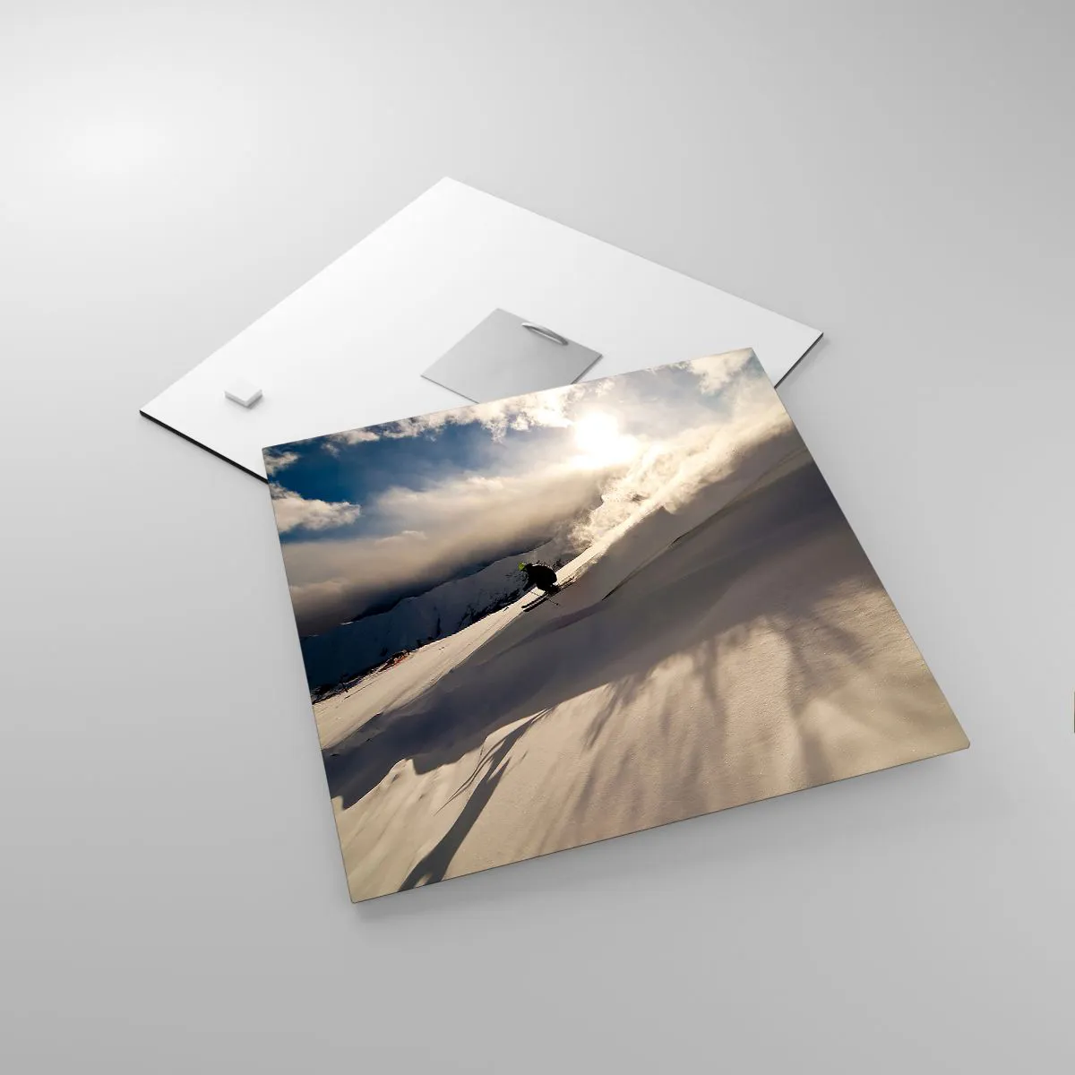 Obraz na skle - Prijatá výzva hôr - 30x30 cm