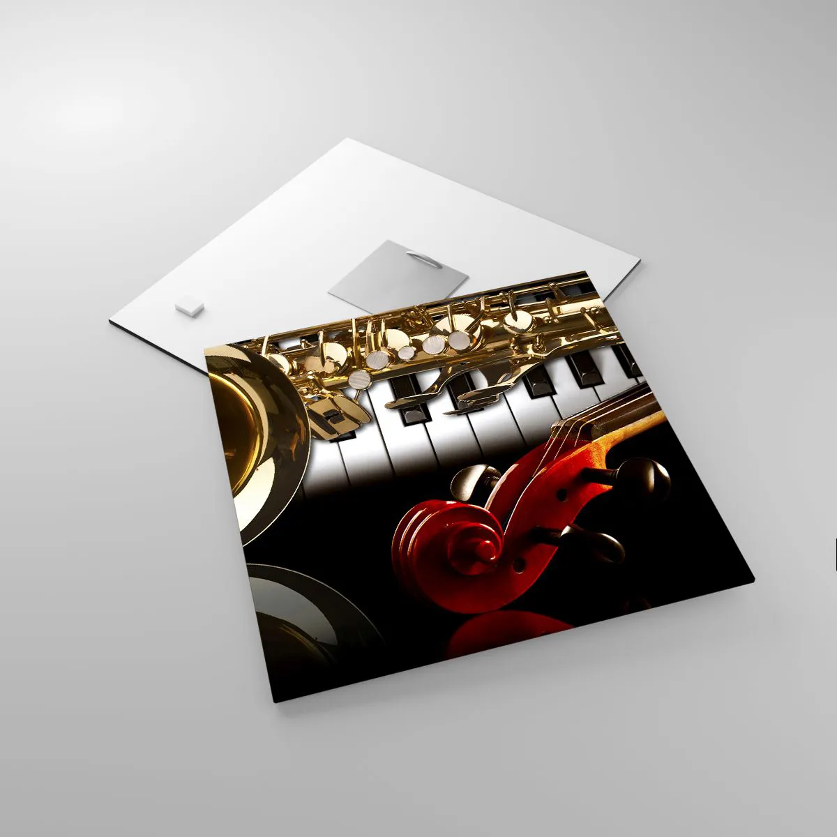 Obraz na szkle - Blacha, drewno i kość słoniowa - 30x30 cm