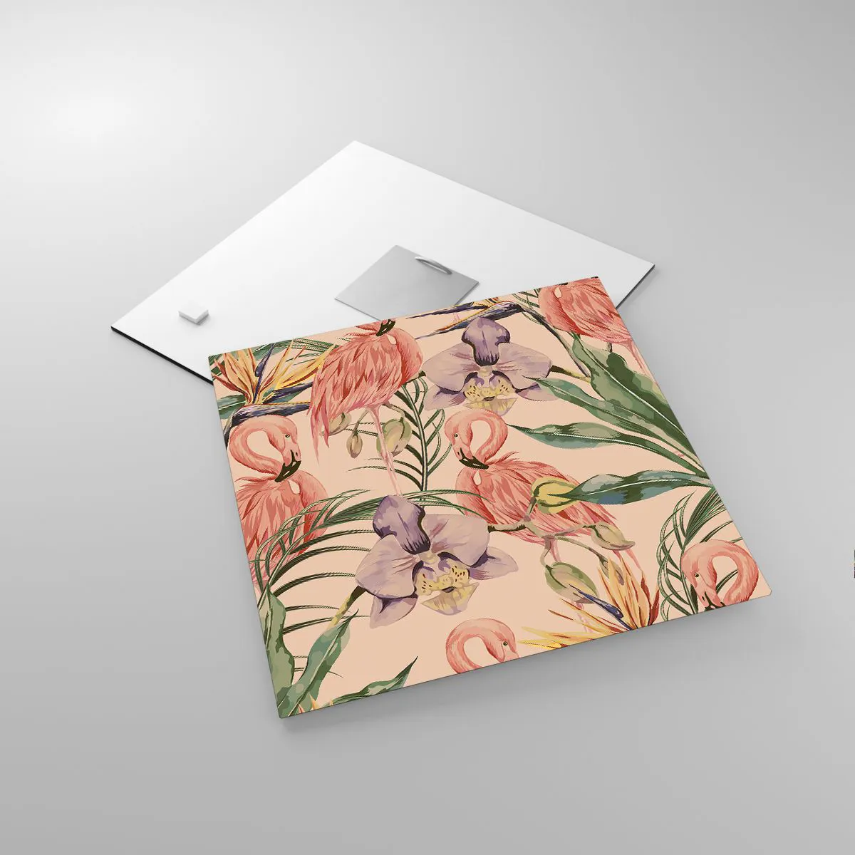 Schilderen op glas - Roze ballet in bloemen - 30x30 cm