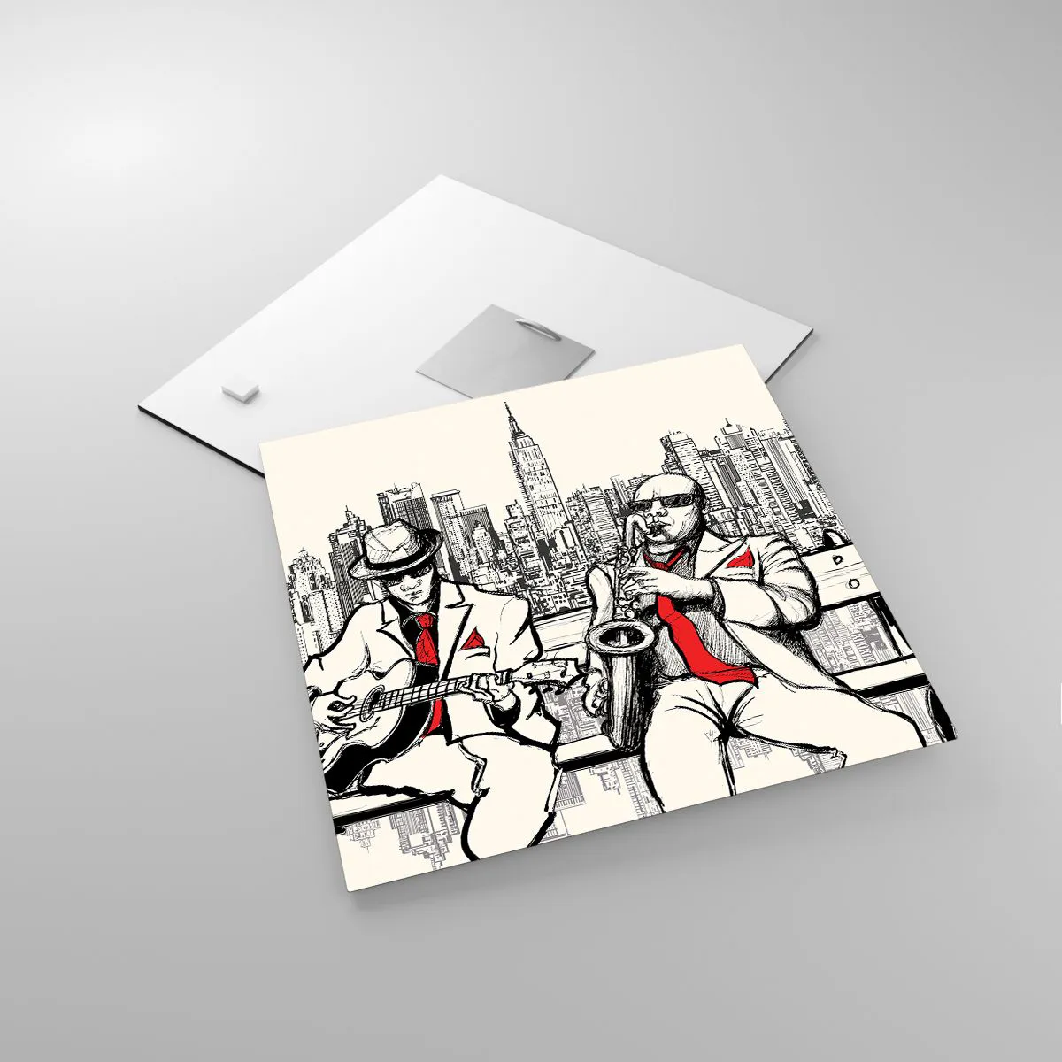 Glasbild - Bild auf glas - New Yorker Improvisation - 30x30 cm