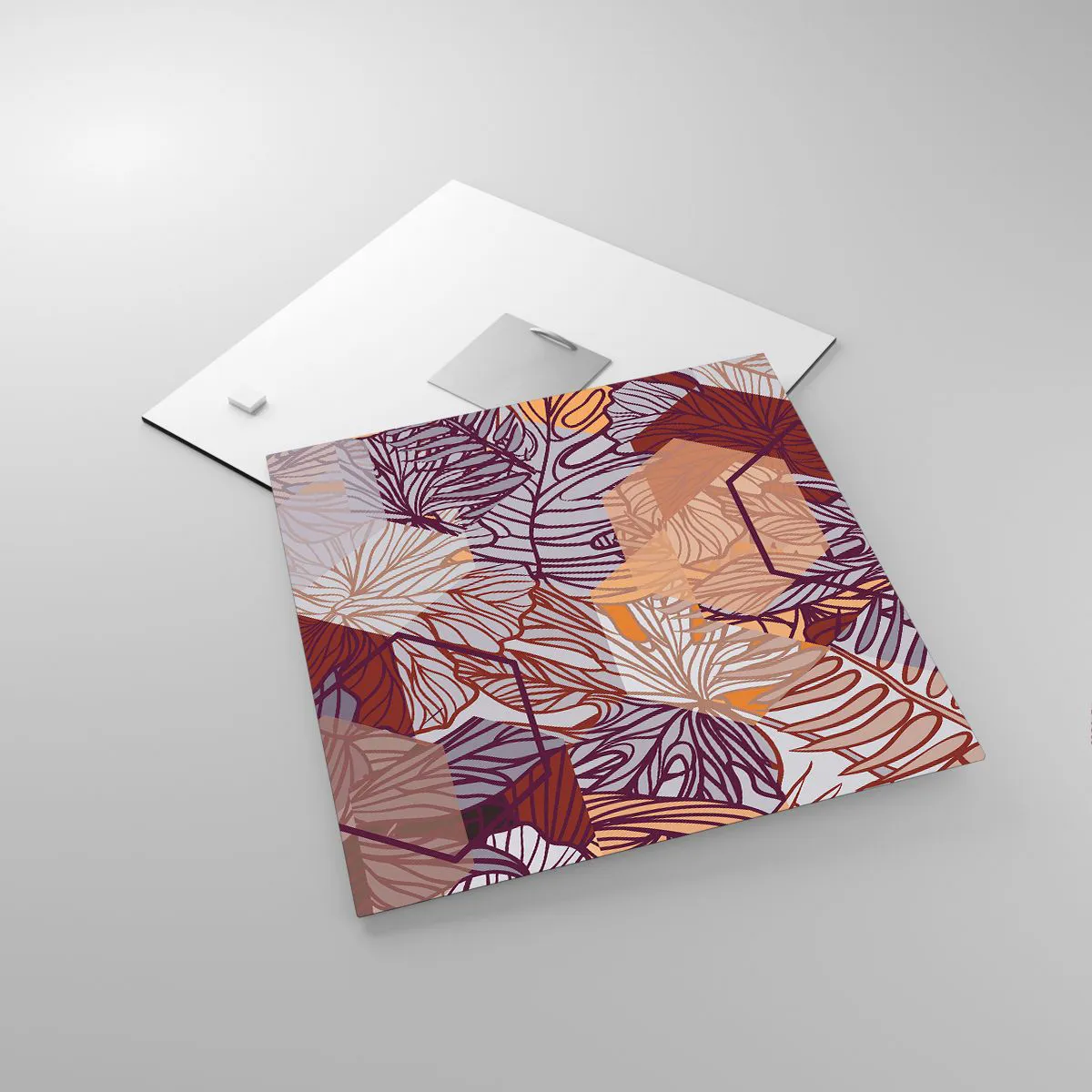 Üveg kép - Lehetetlen kapcsolat a geometria és a természet között - 30x30 cm