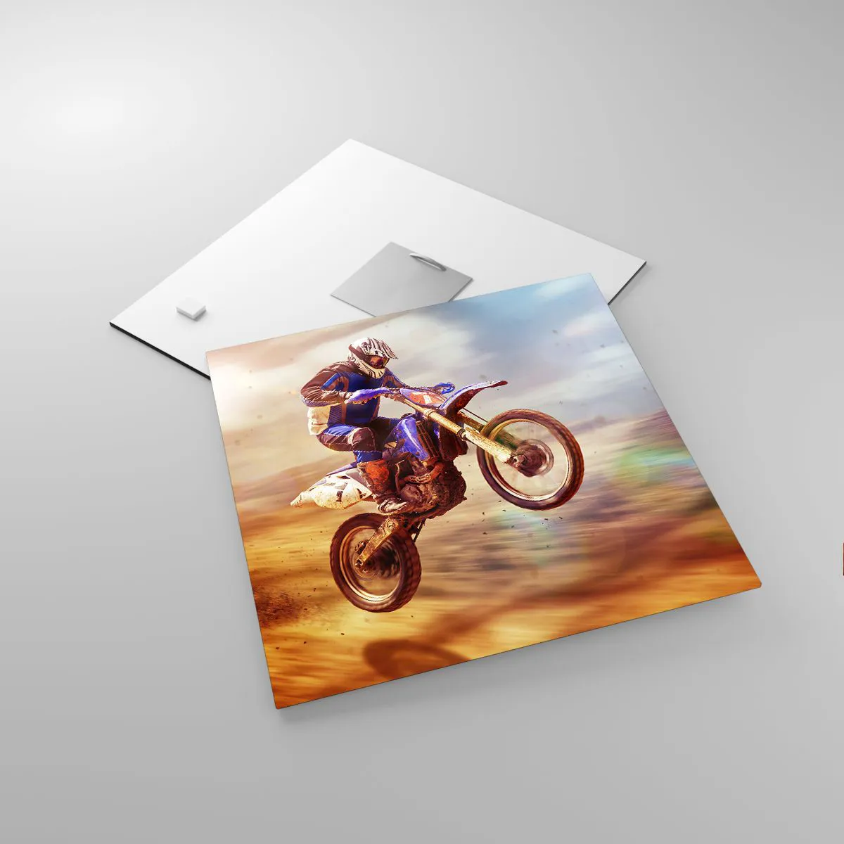 Obraz na skle - Motocyklové šialenstvo - 30x30 cm