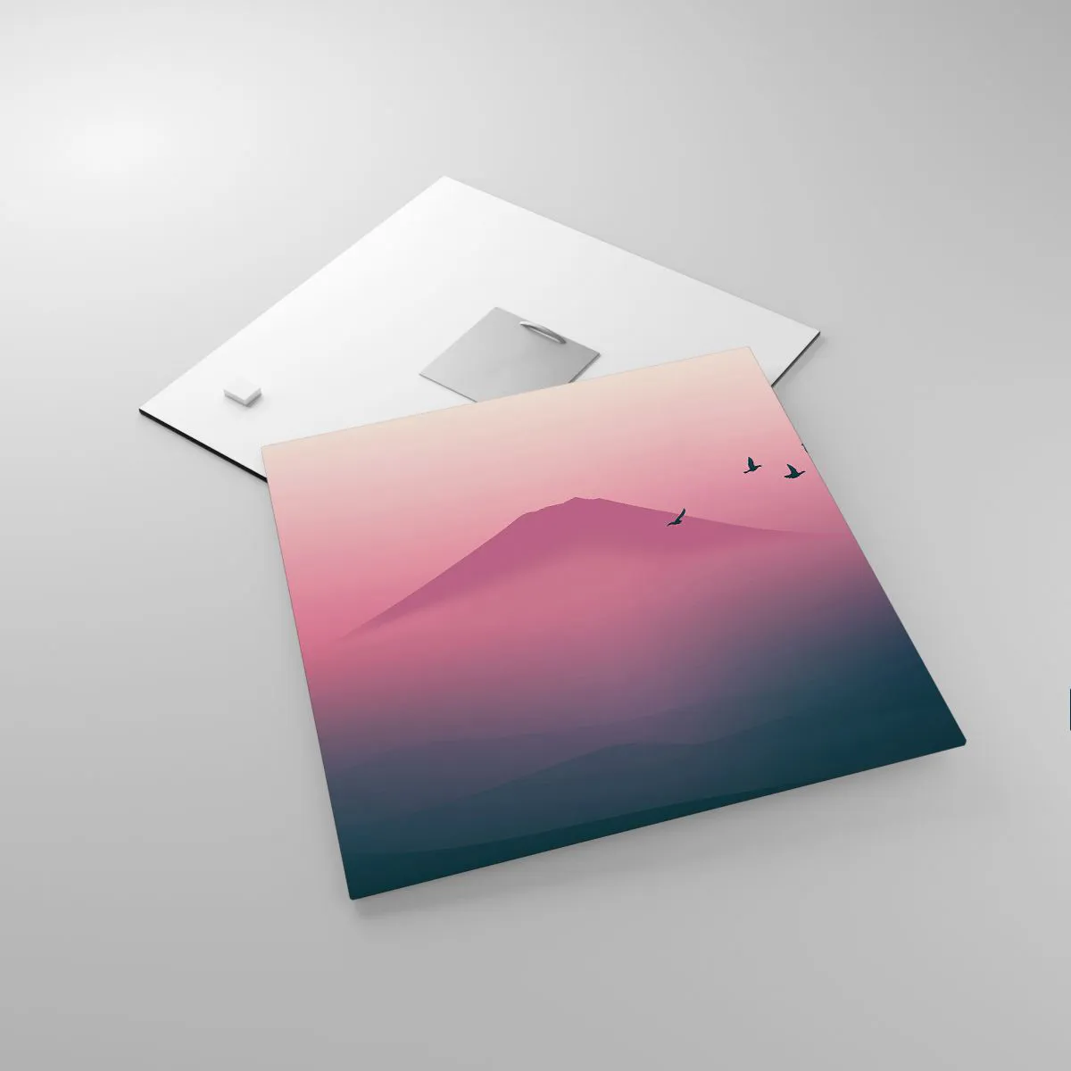 Glastavla - Bild på glas - Vandrare över molnen - 30x30 cm