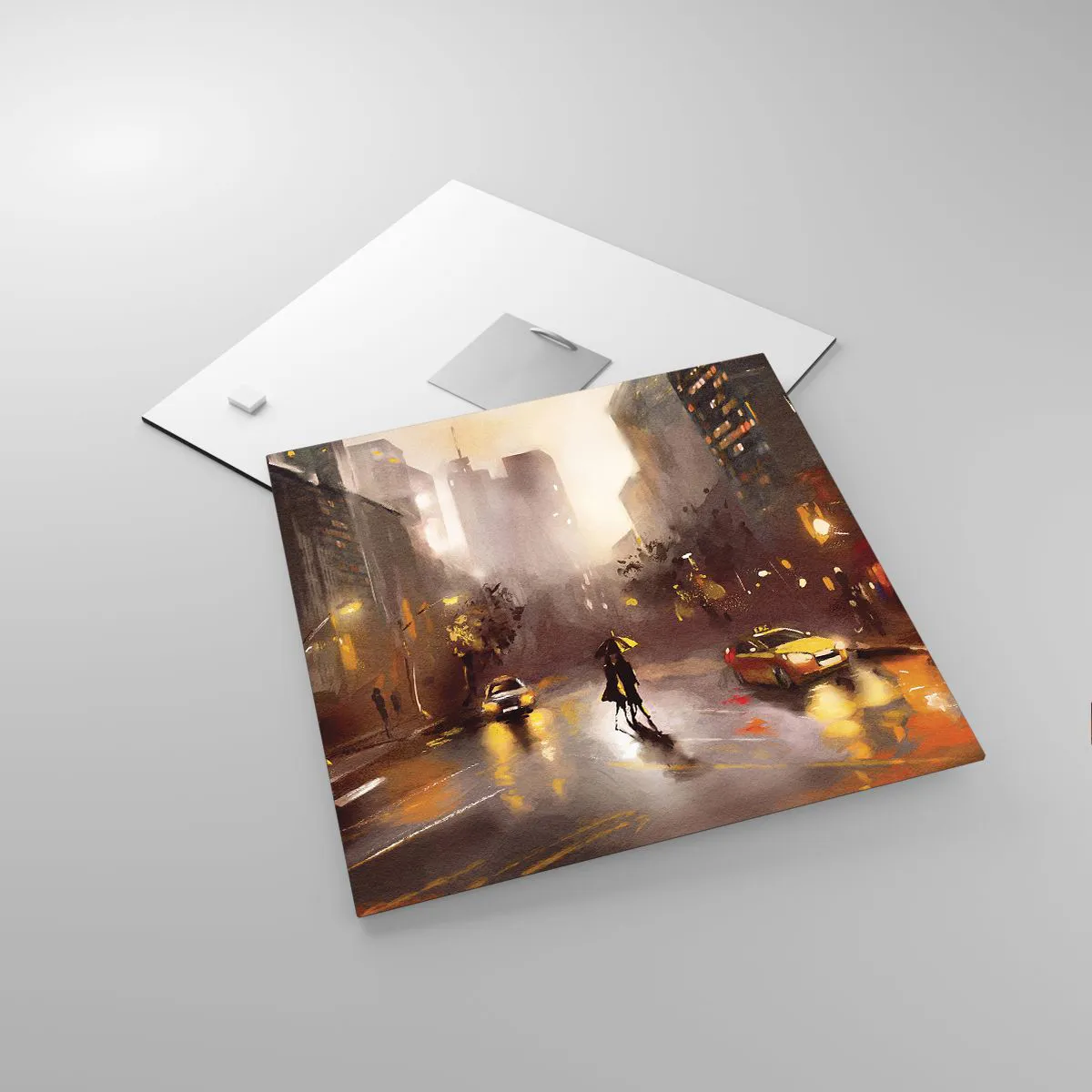 Cuadro sobre vidrio - Impresiones sobre Vidrio - En las luces de Nueva York - 30x30 cm