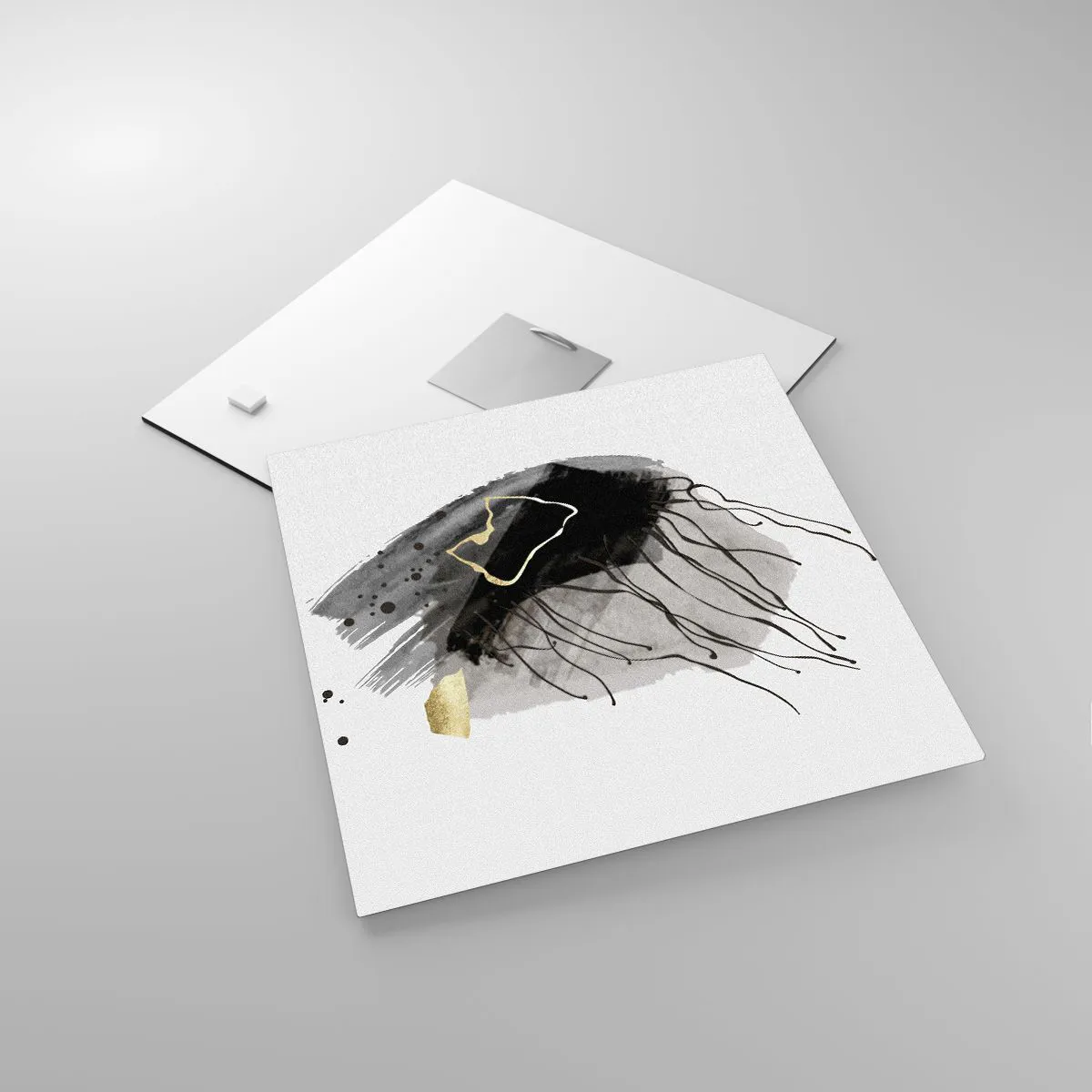 Quadro su vetro - In nero e in oro - 30x30 cm