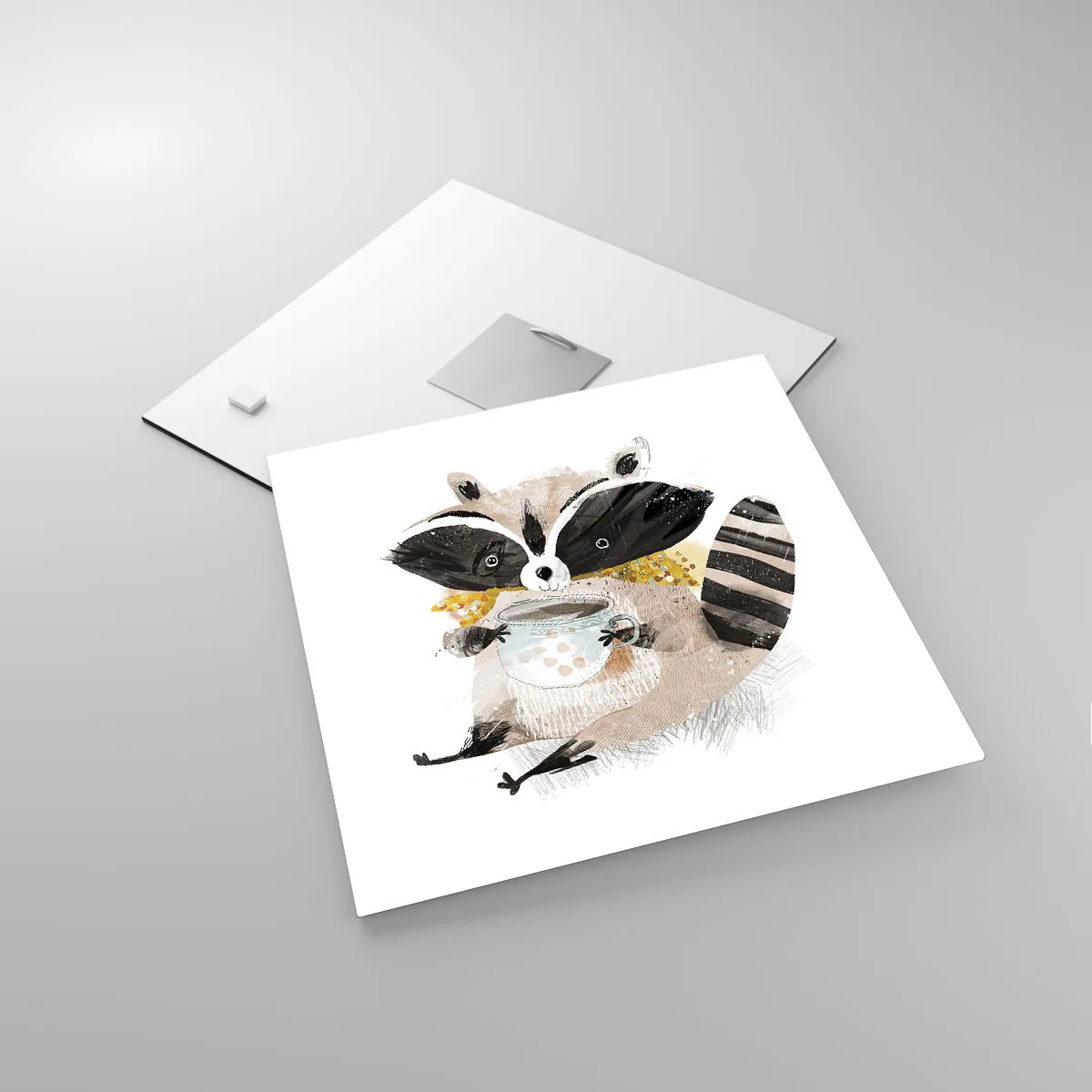 Impression sur verre - Image sur verre - Mon ami le raton laveur - 30x30 cm