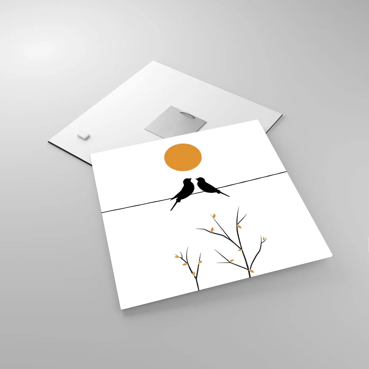 Tablou pe sticlă - Seară cu privighetori - 30x30 cm