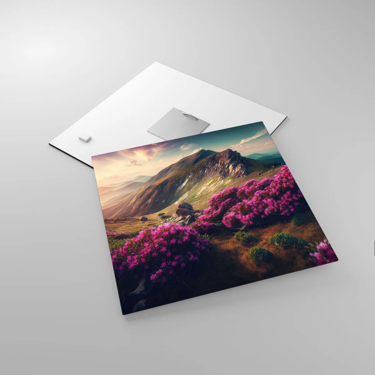 Glass picture - Summer in the Mountains - 30x30 cm