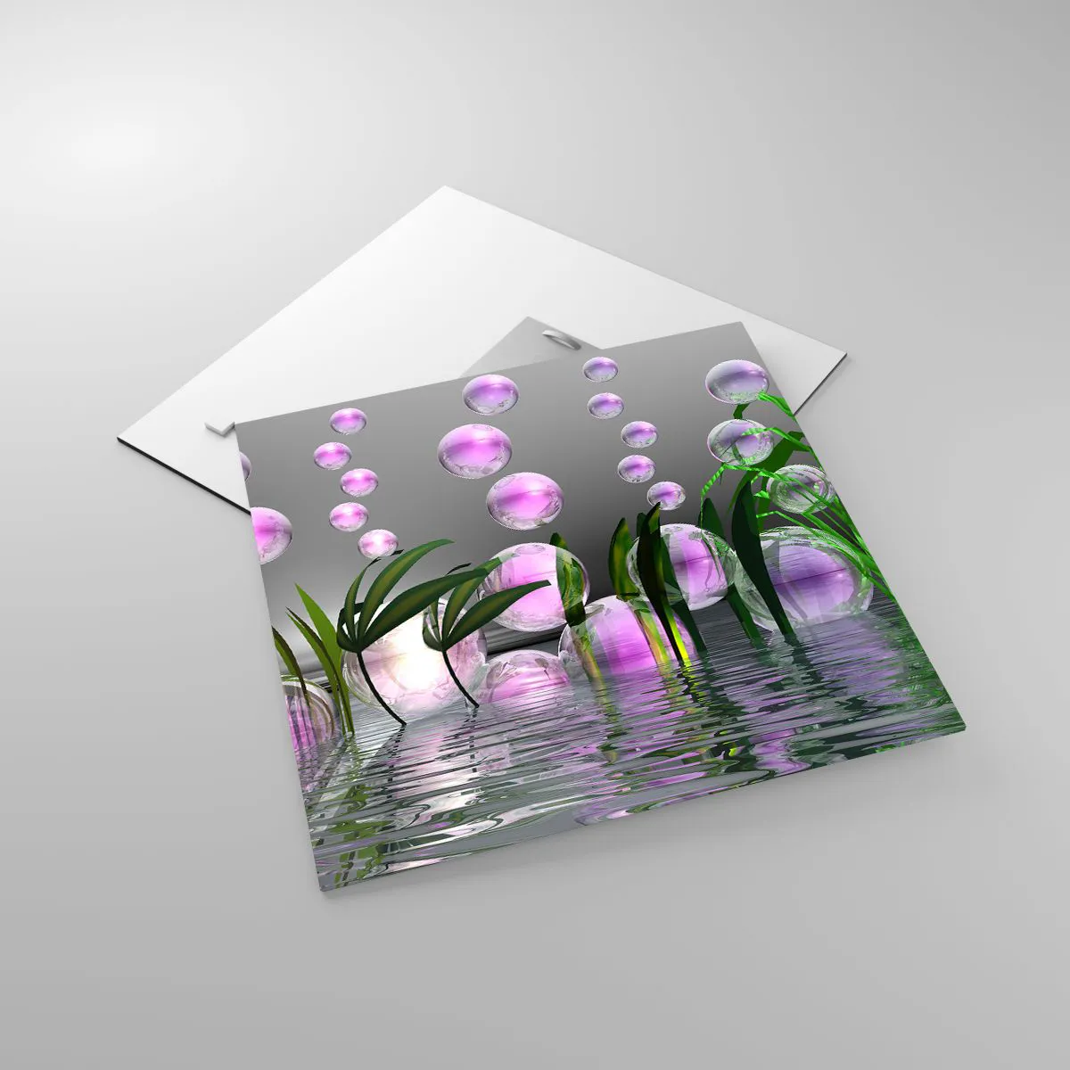 Glass picture - Reflexive Composition of Lightness and Life - 40x40 cm