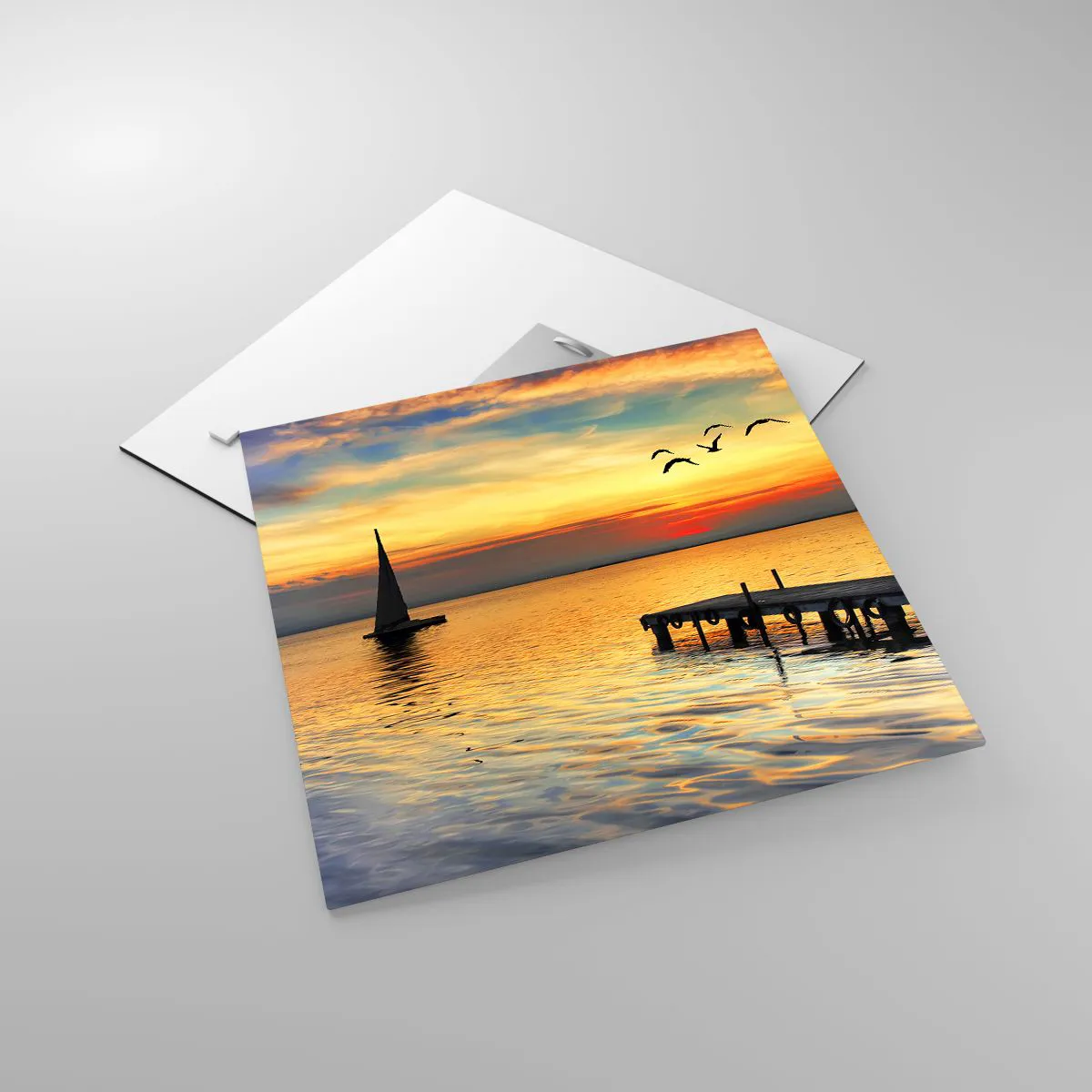 Schilderen op glas - De avonden keren terug - 40x40 cm