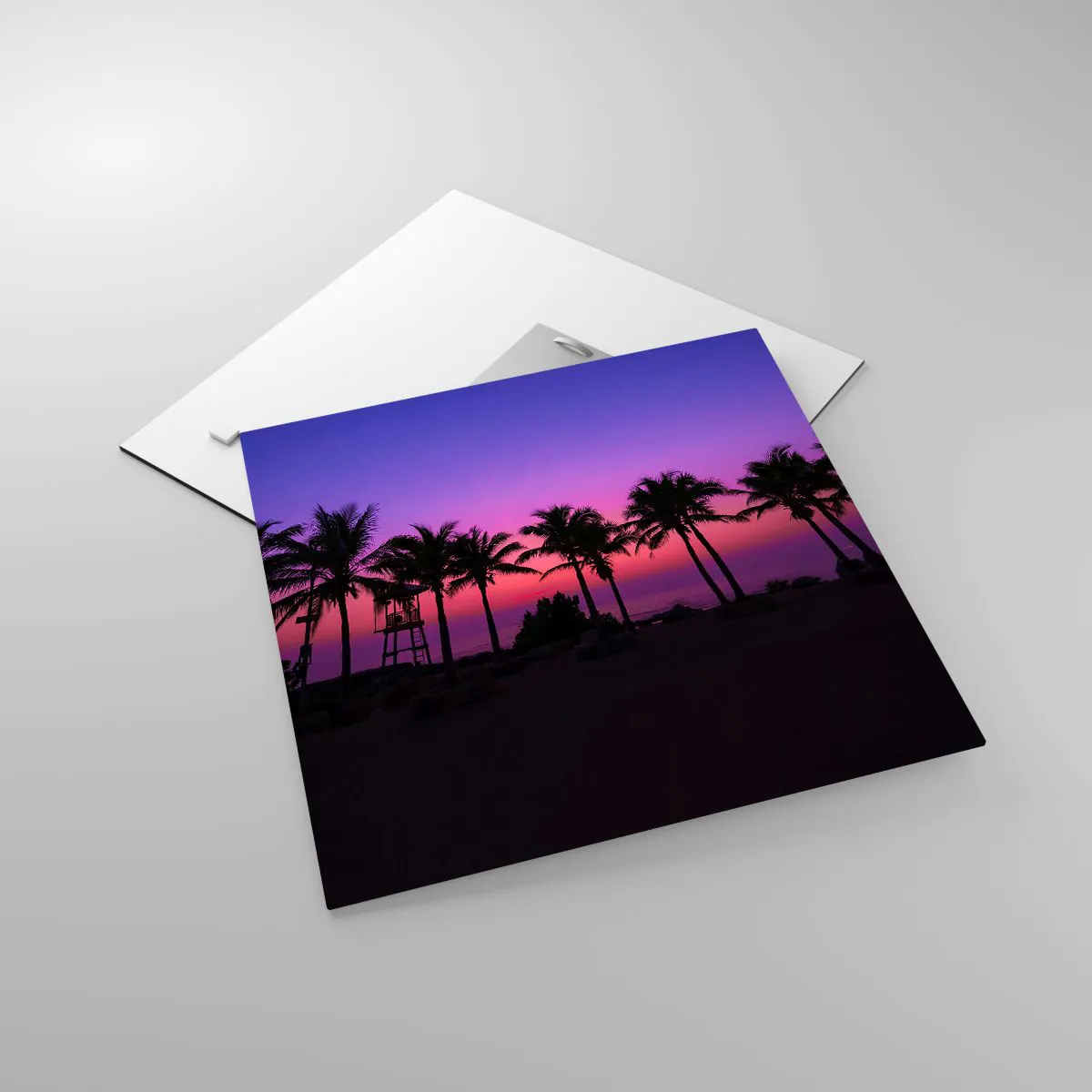 Glass picture - Evening under the Palms - 40x40 cm