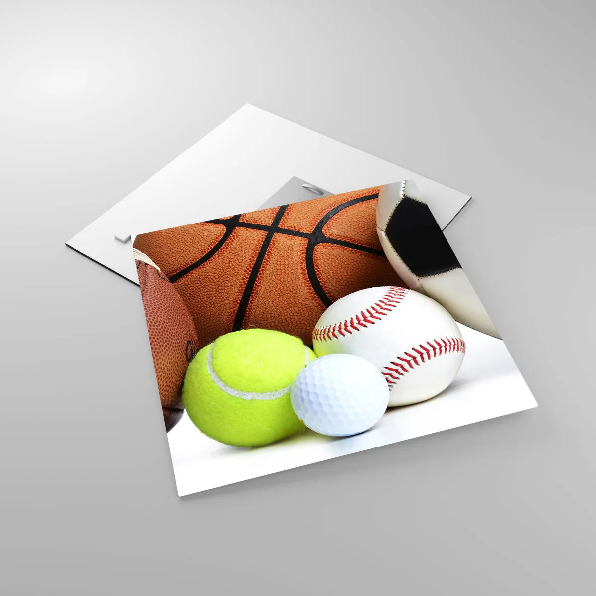 Quadro em vidro - Adoramos uma bola! - 40x40 cm