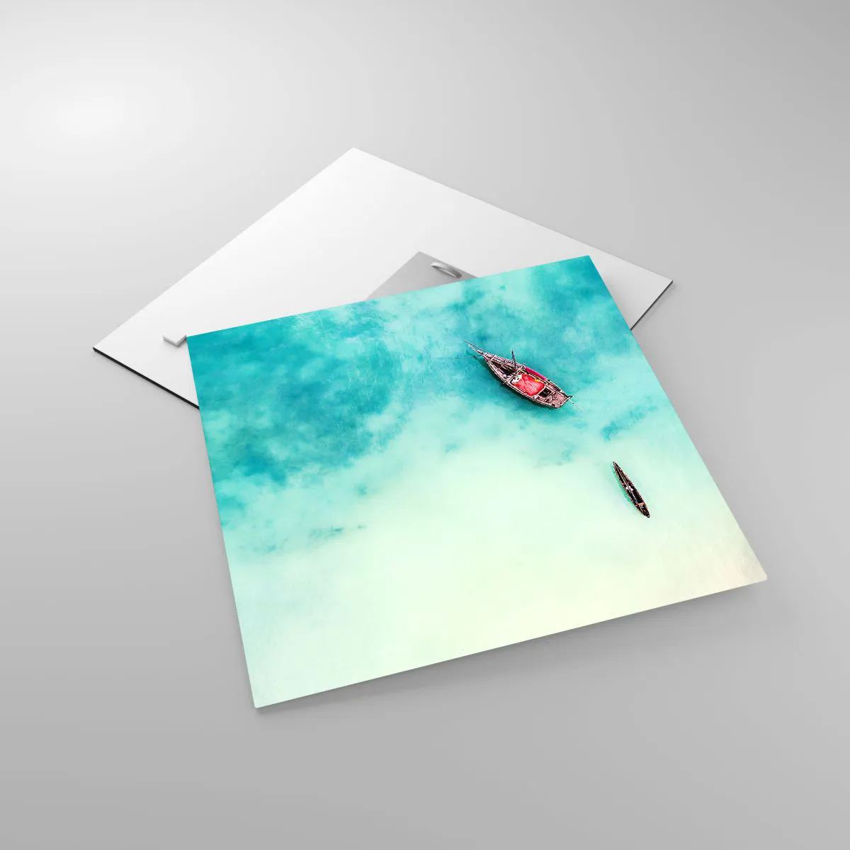 Schilderen op glas - Want op de stranden van Zanzibar, wanneer het teveel aan water ... - 40x40 cm