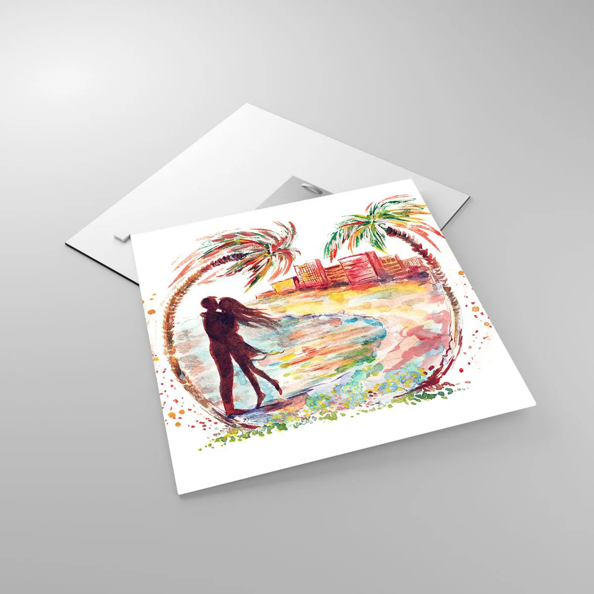 Quadro su vetro - Vacanze romantiche - 40x40 cm