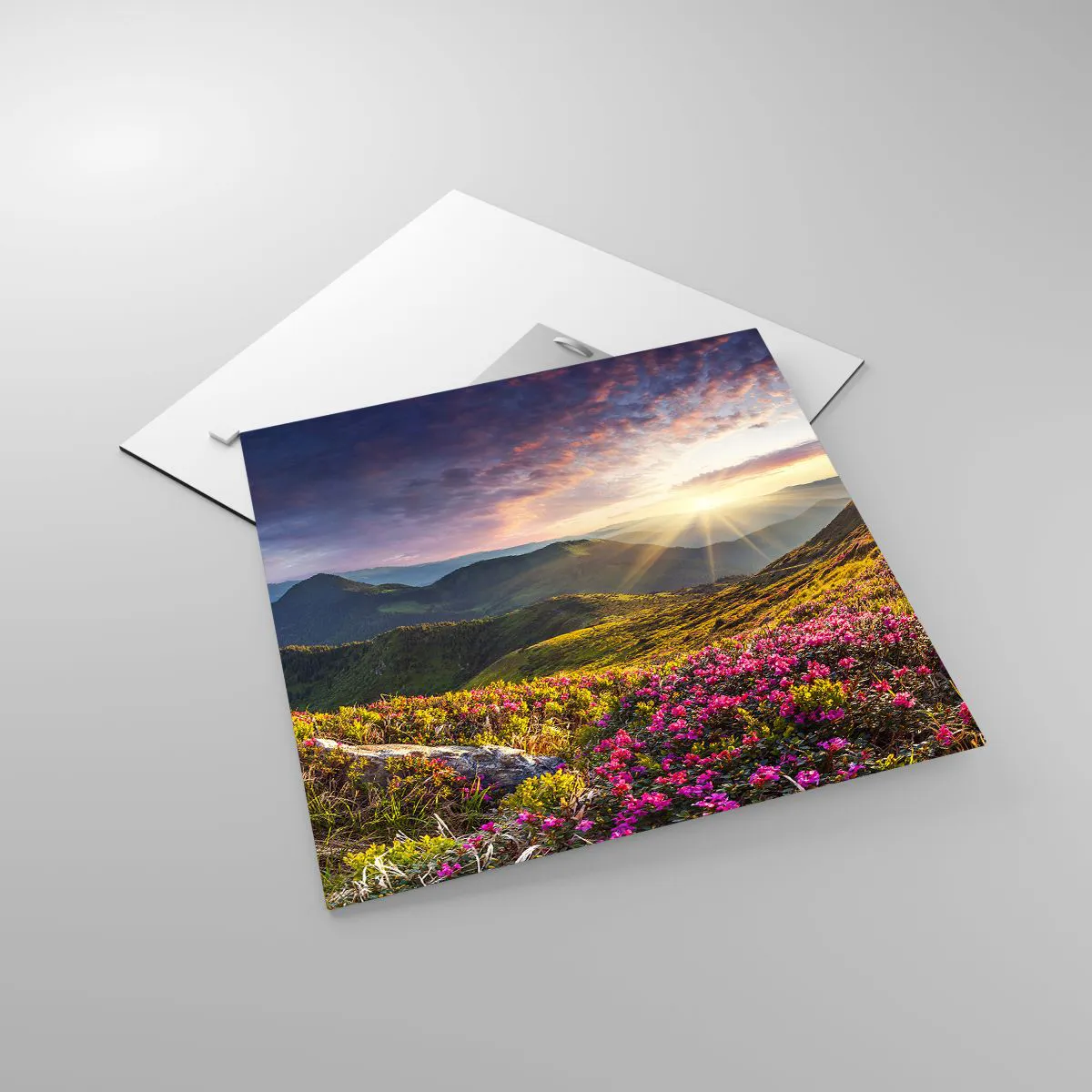 Impression sur verre - Image sur verre - Fraîcheur matinale en montagne - 40x40 cm