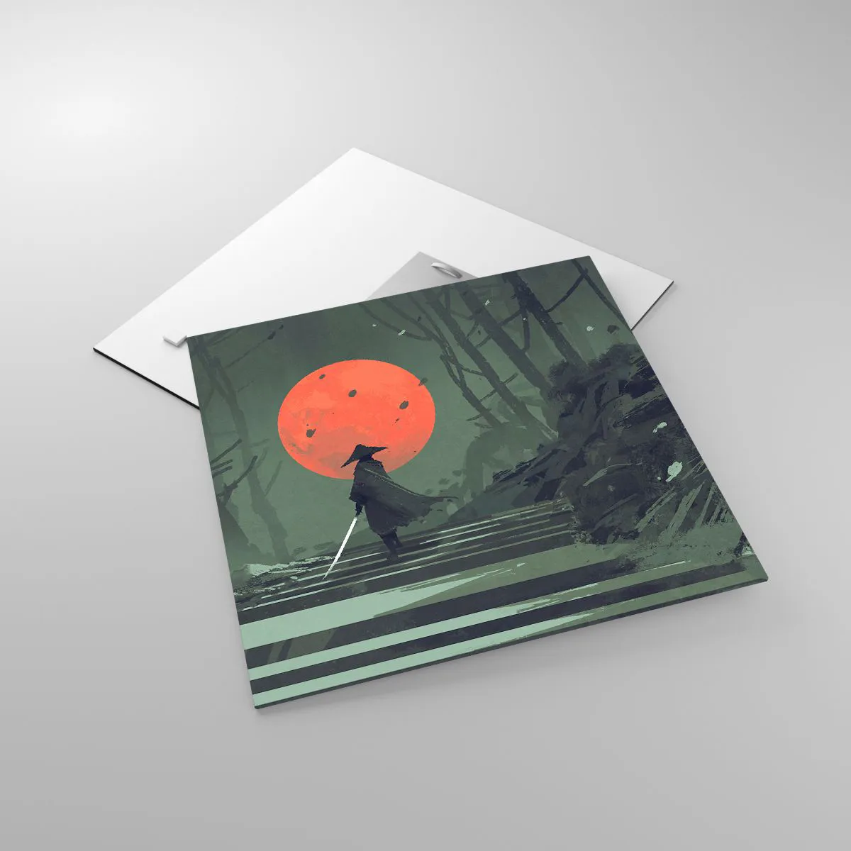 Impression sur verre - Image sur verre - Guerrier de la lune rouge - 40x40 cm