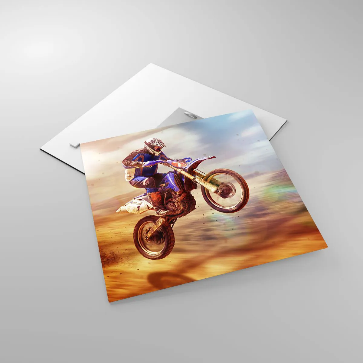 Obraz na skle - Motocyklová závrať - 40x40 cm