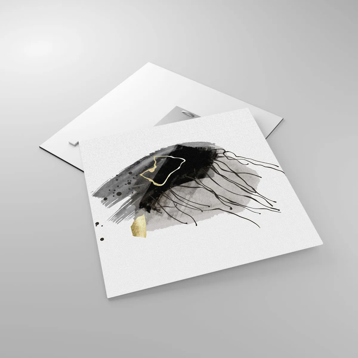 Quadro su vetro - In nero e in oro - 40x40 cm